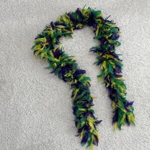 Colorful Mardi Gras themed Feather Boa Scarf